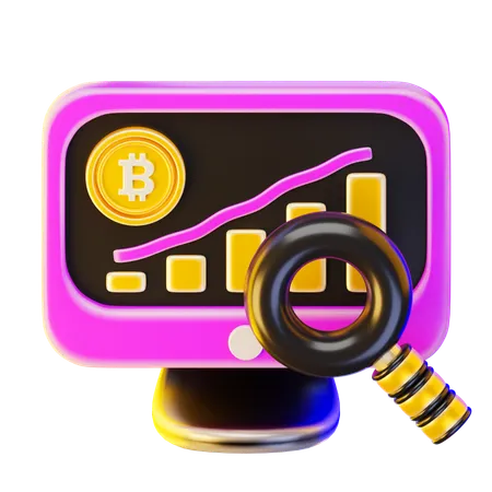 Análisis de bitcoins  3D Icon