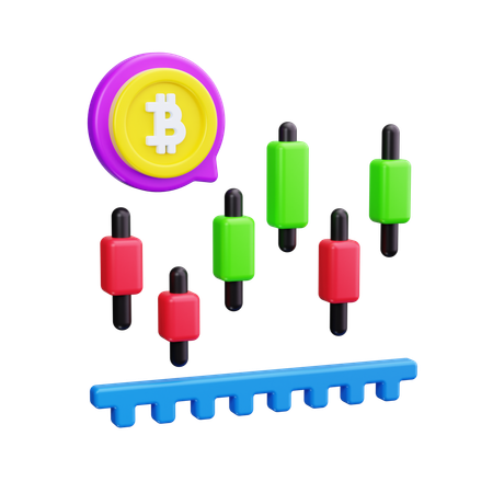 Análisis de bitcoins  3D Icon