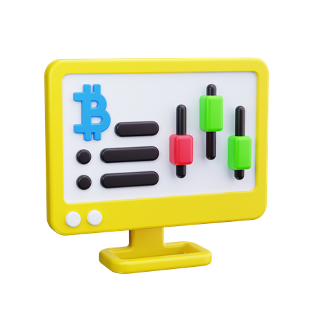 Análisis de bitcoins  3D Icon