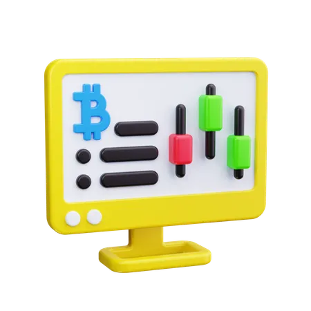 Análisis de bitcoins  3D Icon