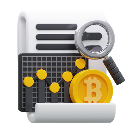 Análisis de bitcoins  3D Icon