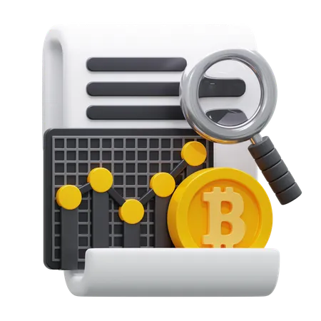 Análisis de bitcoins  3D Icon