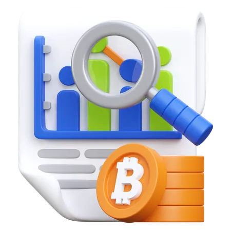 Análisis de bitcoins  3D Icon