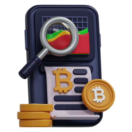 Análisis de bitcoins  3D Icon