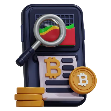 Análisis de bitcoins  3D Icon