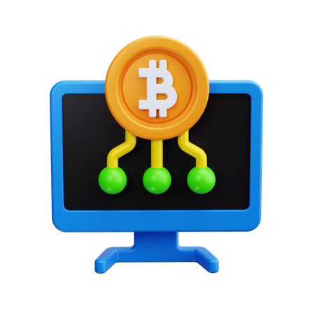 Análisis de bitcoins  3D Icon