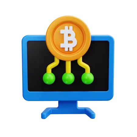 Análisis de bitcoins  3D Icon