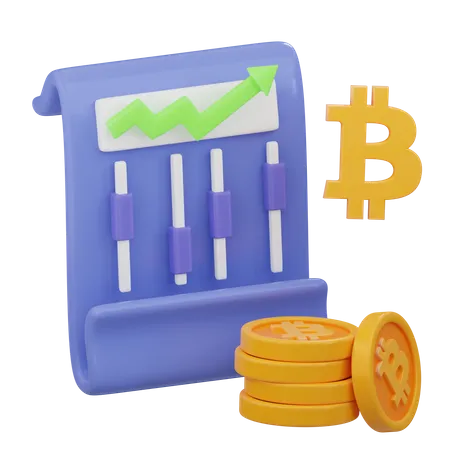 Análisis de crecimiento de bitcoins  3D Icon