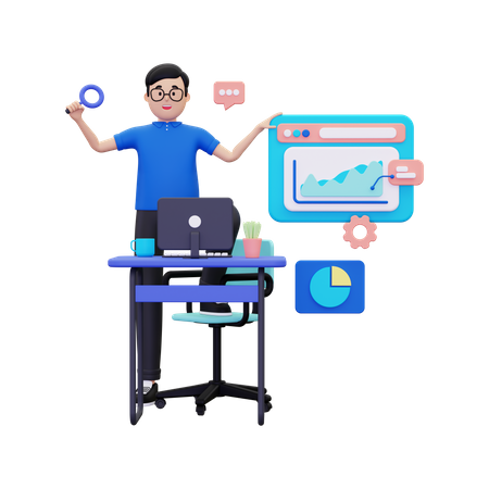 Análisis de crecimiento empresarial  3D Icon