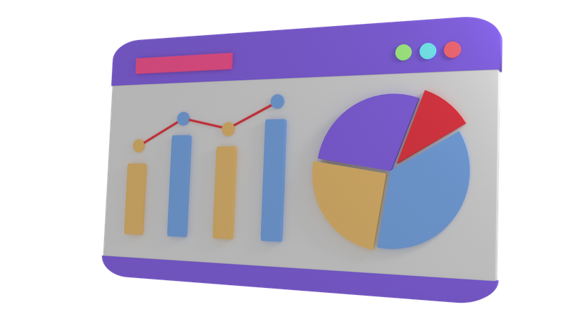 Análisis de crecimiento en línea  3D Icon