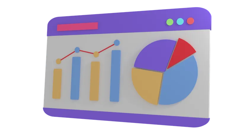 Análisis de crecimiento en línea  3D Icon