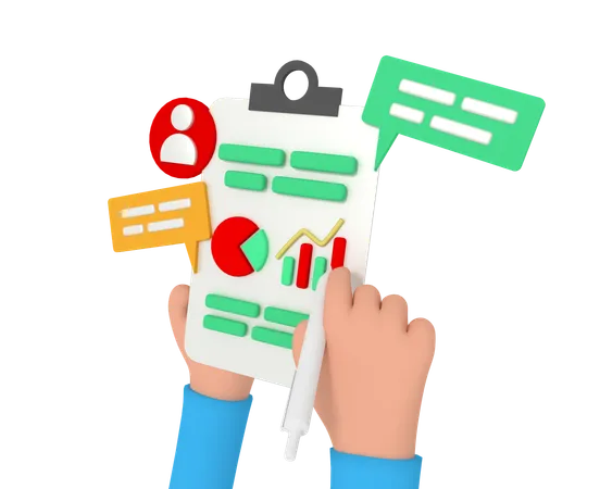 Gráfico de análisis de datos  3D Illustration