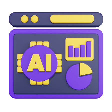 Análisis de datos de inteligencia artificial  3D Icon