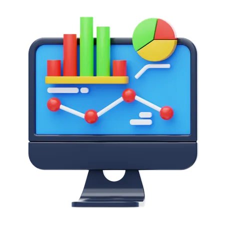 Análisis de datos en línea  3D Icon