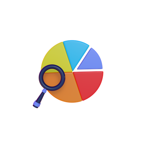 Gráfico circular de análisis de datos  3D Illustration