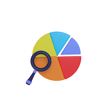 Gráfico circular de análisis de datos  3D Illustration