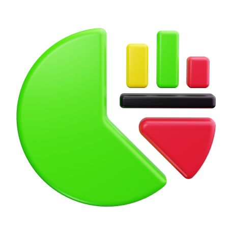 Análisis de gráfico circular  3D Icon