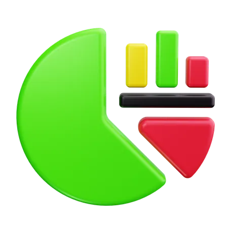 Análisis de gráfico circular  3D Icon