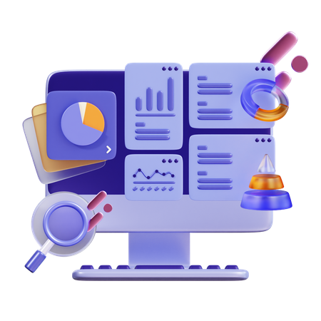Análisis de gráficos  3D Icon