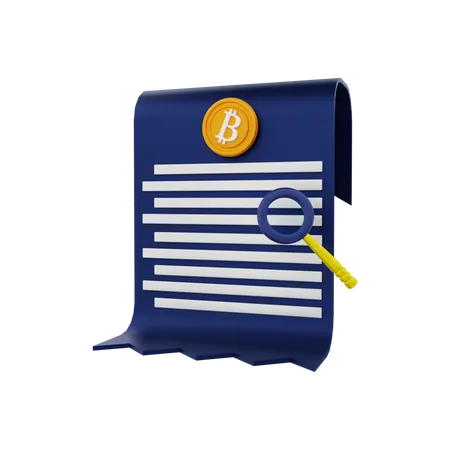 Análisis del informe bitcoin  3D Illustration