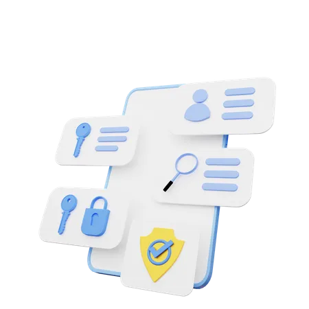 Análisis de seguridad del usuario  3D Illustration