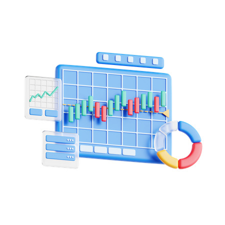 Análisis del gráfico de velas  3D Icon