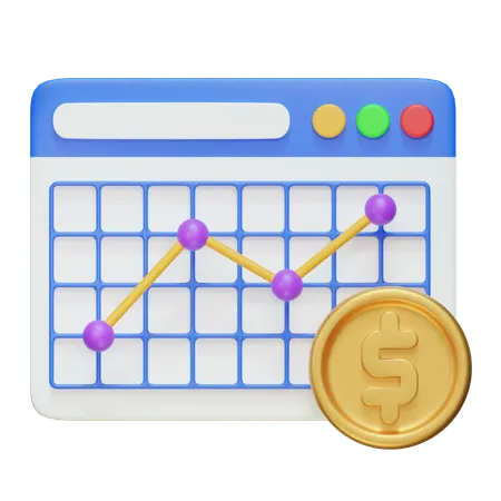 Análisis del mercado de valores  3D Icon