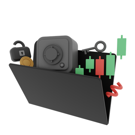Análisis del mercado de valores  3D Illustration