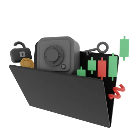 Análisis del mercado de valores  3D Illustration