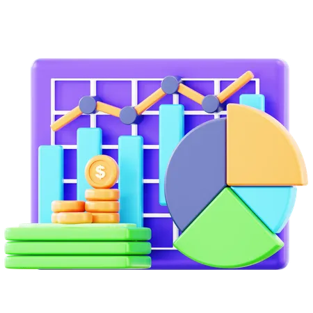 Análisis de dinero  3D Icon