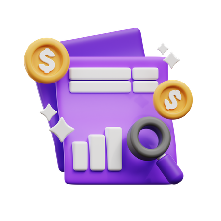 Análisis de dinero  3D Icon