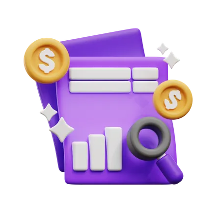 Análisis de dinero  3D Icon