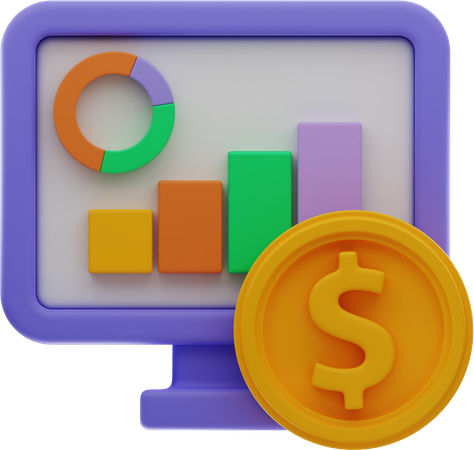 Análisis del dólar  3D Illustration