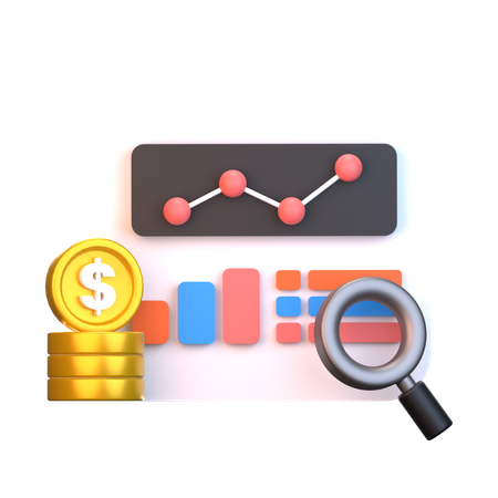 Analítica financiera  3D Icon