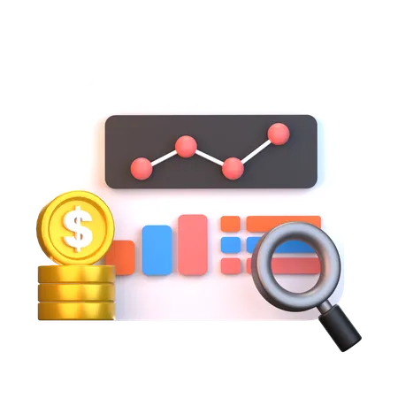 Analítica financiera  3D Icon