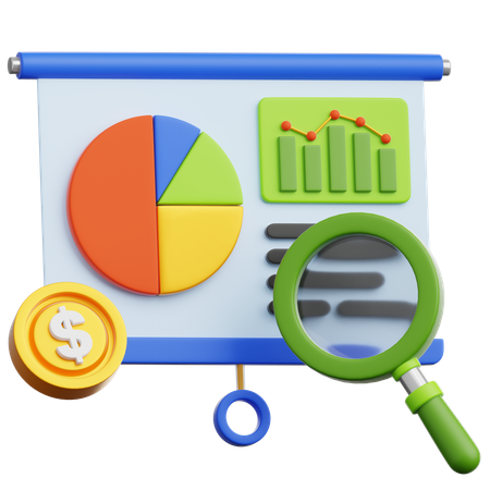 Analítica financiera  3D Icon