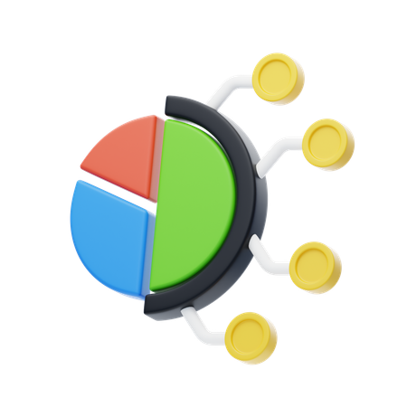 Análisis de gráfico circular  3D Icon