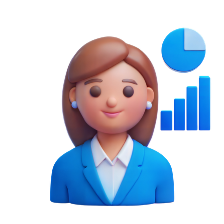 Analista financeira feminina  3D Illustration