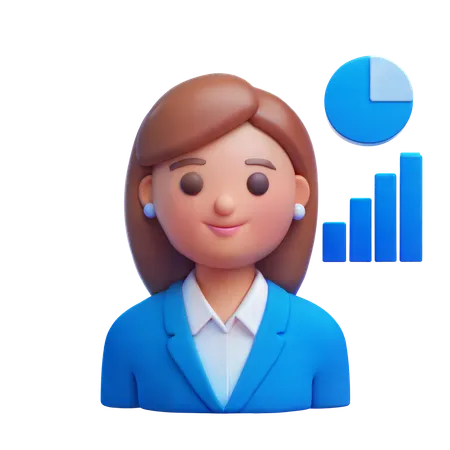 Analista financeira feminina  3D Illustration