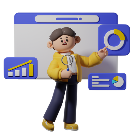 Analizar datos  3D Icon