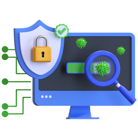 Analyse antivirus  3D Icon