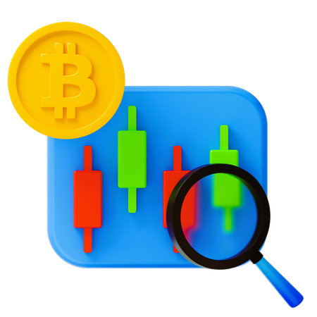 Analyse Bitcoin  3D Icon