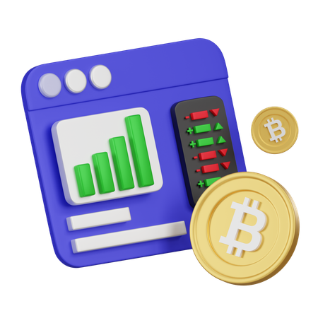 Analyse Bitcoin  3D Icon