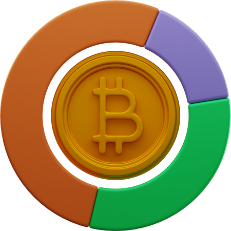 Analyse Bitcoin  3D Illustration