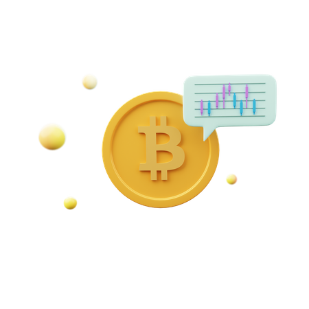 Analyse Bitcoin  3D Icon