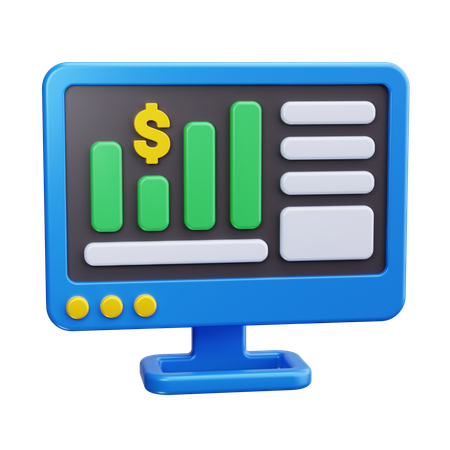 Analyse boursière en ligne  3D Icon