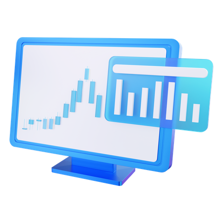 Analyse boursière en ligne  3D Icon