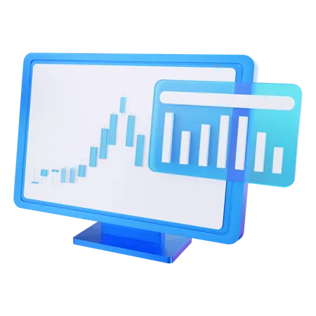 Analyse boursière en ligne  3D Icon