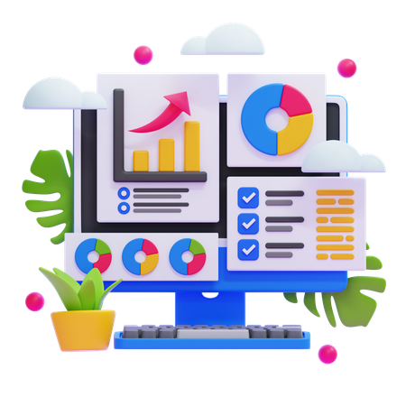 Analyse commerciale  3D Illustration