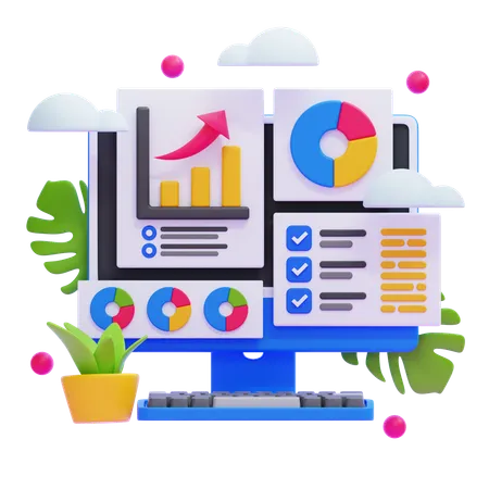 Analyse commerciale  3D Illustration